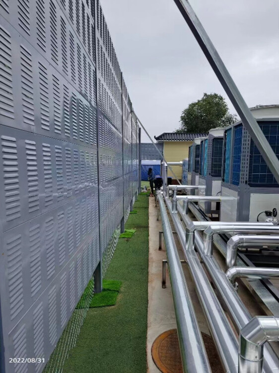 樓頂空調(diào)室外機(jī)降噪隔音網(wǎng)安裝金屬聲屏障百葉孔吸隔音板隔音墻-黃頁8